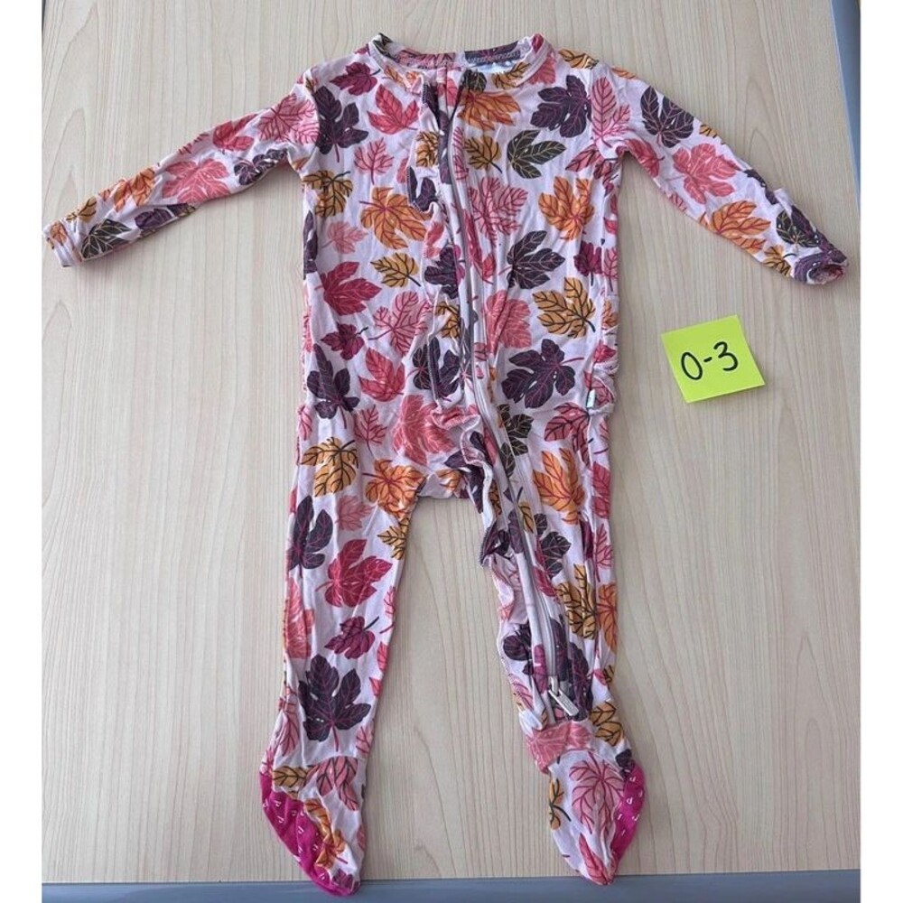 Posh peanut Girls Fall leaves bamboo zippy